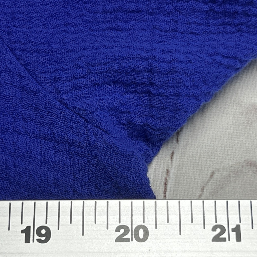 Soft Surroundings Blouse Womens Large Blue Solid Cotton Gauze Layered Hem Top - Picture 4 of 9